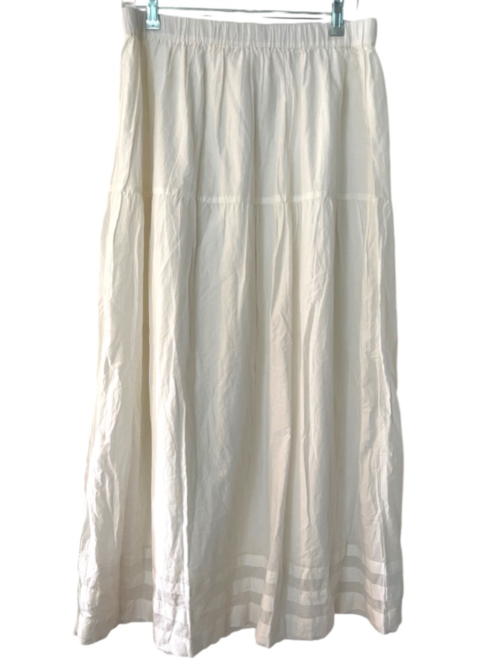 Old Navy Maxi Skirt Tiered Lined White Sz  Large Tall Cotton
